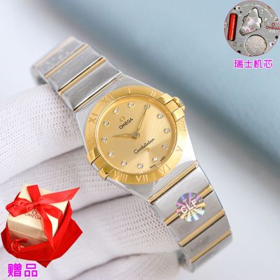 Omega Constellation 28mm Swiss Quartz Movement Women Two-tone Strap Watch